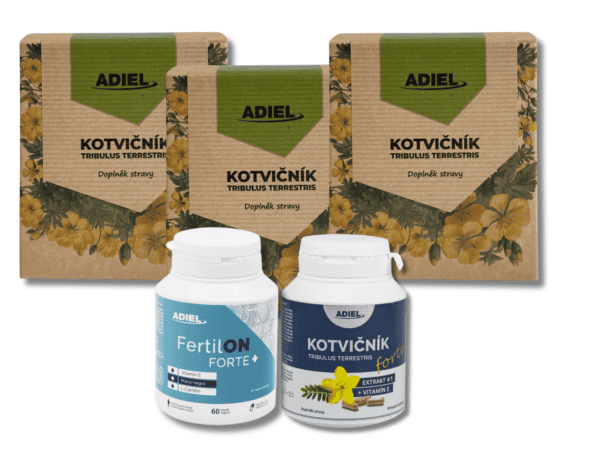 ADIEL vitalita muže – Kotvičník čaj, Kotvičník zemní, vitamíny FertilON forte plus