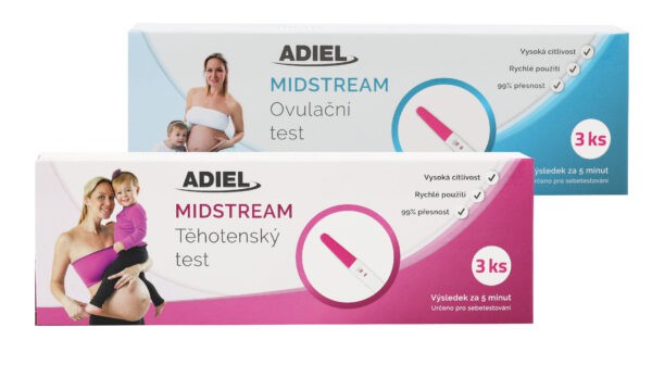 Sada Midstream testů – těhotenský test 3ks + ovulační test 3ks