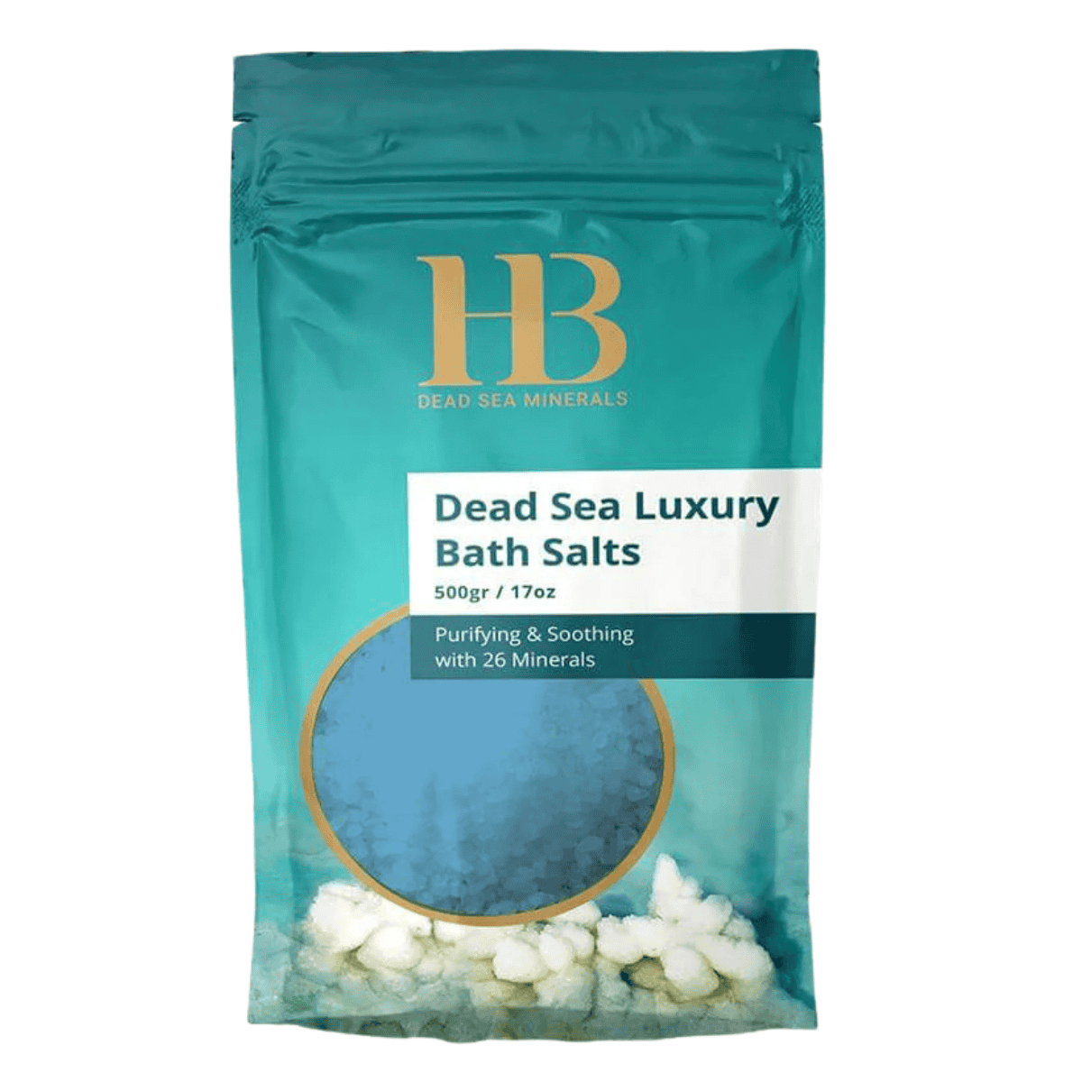H&B Dead Sea Minerals - Sada koupelových solí z Mrtvého moře – Přírodní + Levandulová (2×500 g) - Obrázek 2