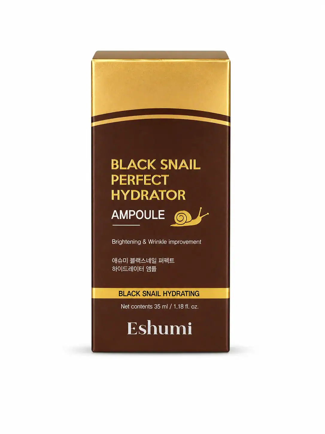 ESHUMI – Black Snail Perfect Hydrator Ampoule – Hydratační Sérum s Černým Šnečím Mucinem, 35 ml