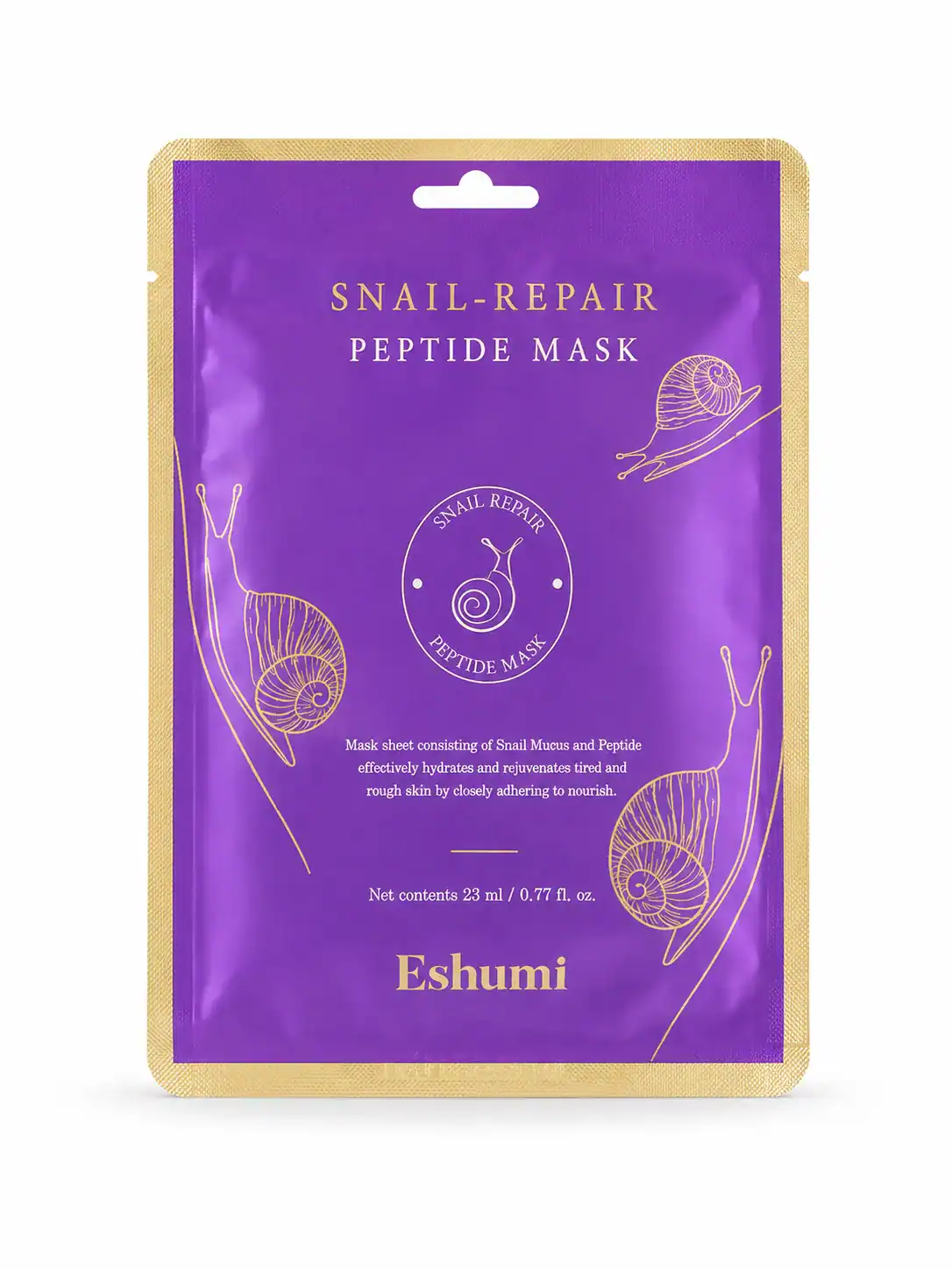 ESHUMI – Hydratační a Regenerační Maska se Šnečím Mucinem a Peptidy – Snail Repair Peptide Mask 23 ml