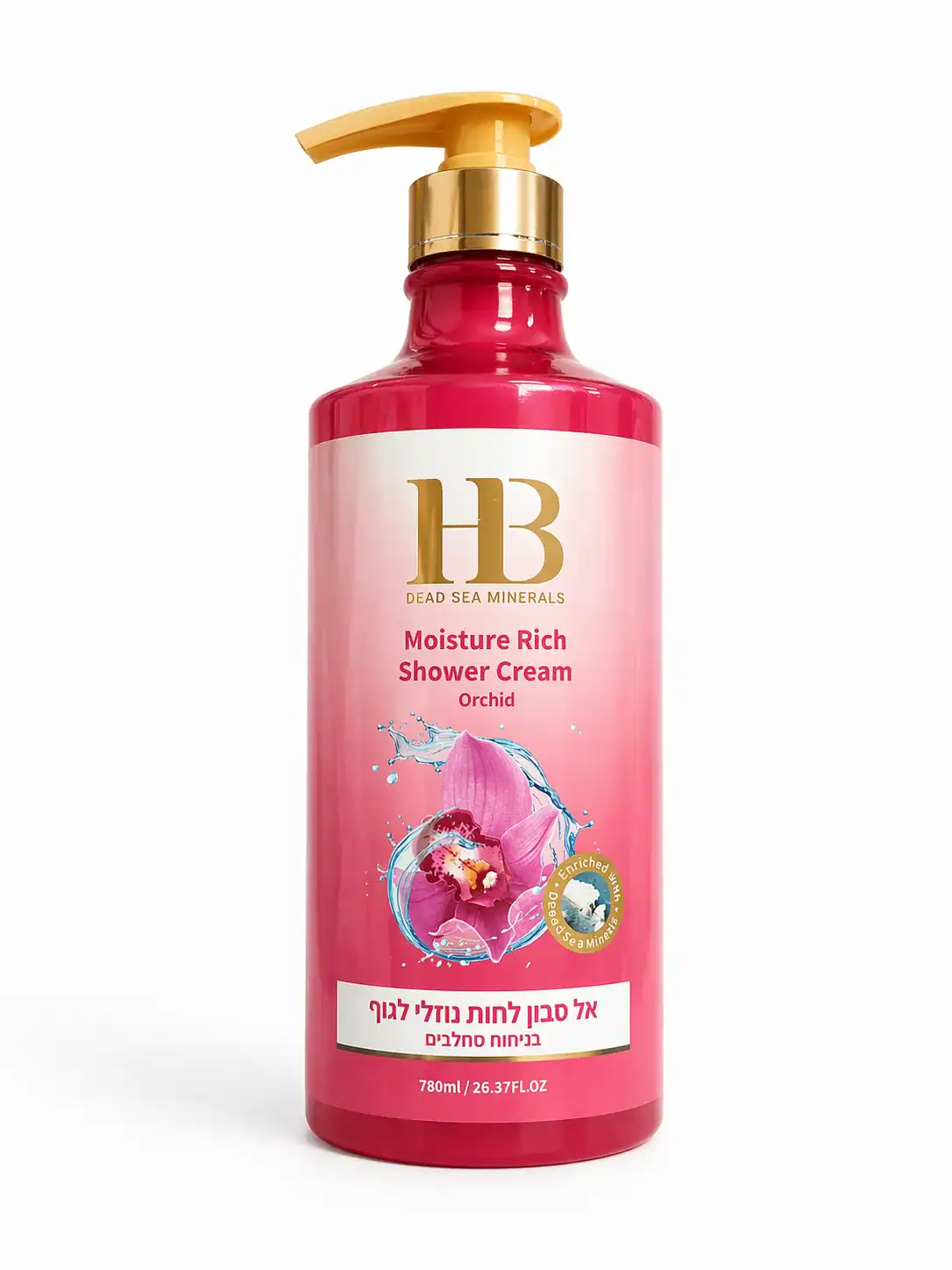 HB Dead Sea Minerals – Hydratační Sprchový Krém – Orchidej, 780 ml