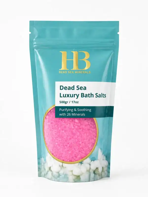 H&B Dead Sea Minerals – Luxusní koupelová sůl z Mrtvého moře růžová – růže 500g