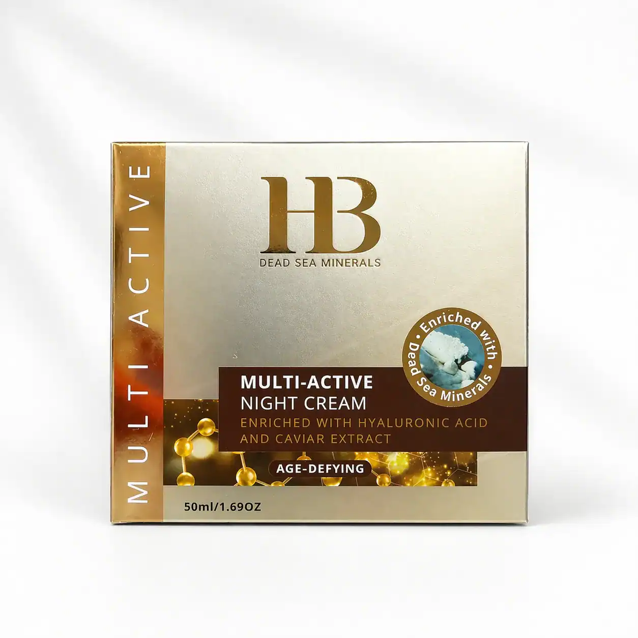 H&B Dead Sea Minerals – Multiaktivní noční krém s kyselinou hyaluronovou a extraktem z kaviáru 50 ml