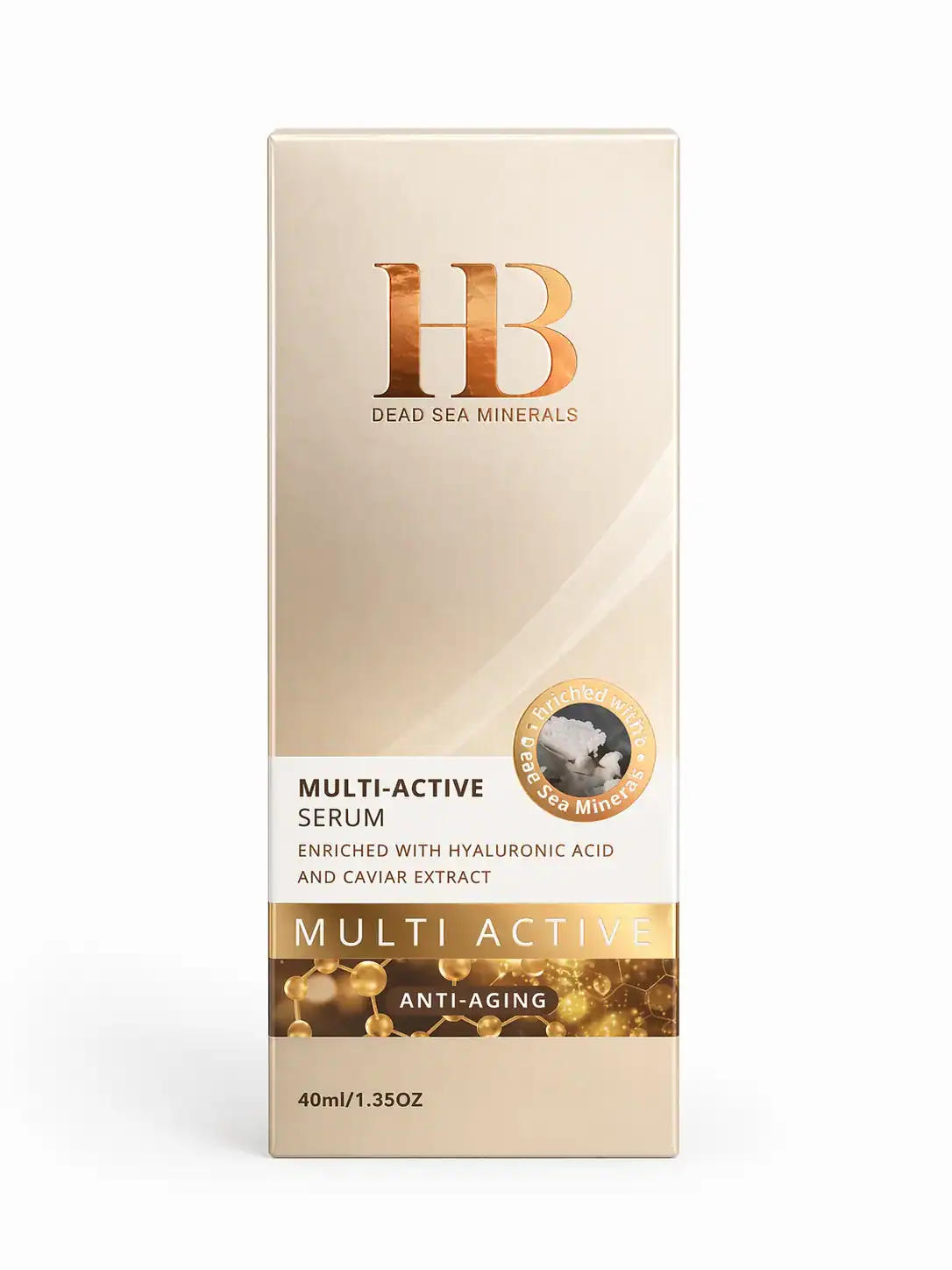 H&B Dead Sea Minerals – Multiaktivní sérum s kyselinou hyaluronovou a kaviárem 40 ml