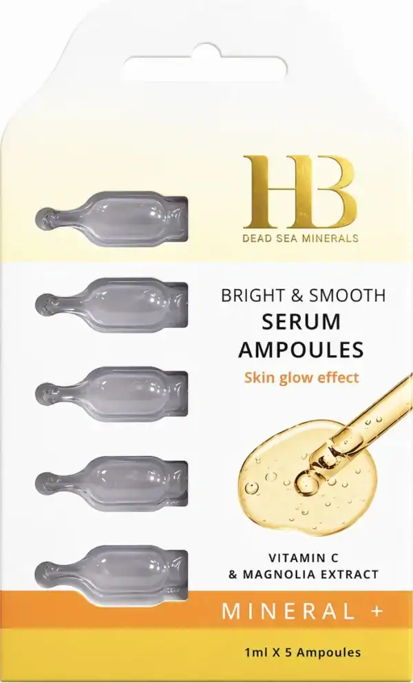 H&B Dead Sea Minerals – Rozjasňující A Vyhlazující Ampule S Vitamínem C, 1 ml x 5 ampulí