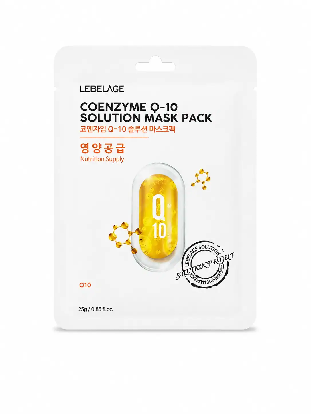 LEBELAGE – Maska s Koenzymem Q10 – Coenzyme Q10 Solution Mask Pack 23 ml