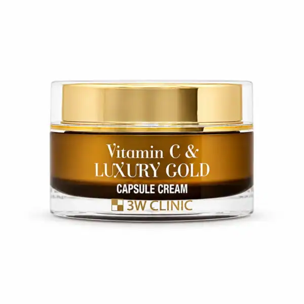 3W CLINIC – Krém s vitamínem C a 24K zlatem – Vitamin C & Luxury Gold Capsule Cream
