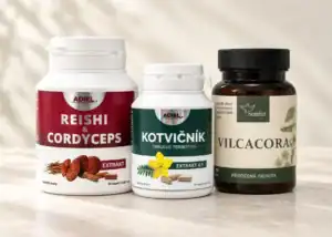 Bylinné extrakty a houby — Reishi & Cordyceps, Kotvičník, Vilcacora