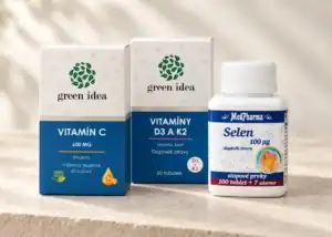 Vitamíny a minerály — vitamín C, D3 a K2, selen