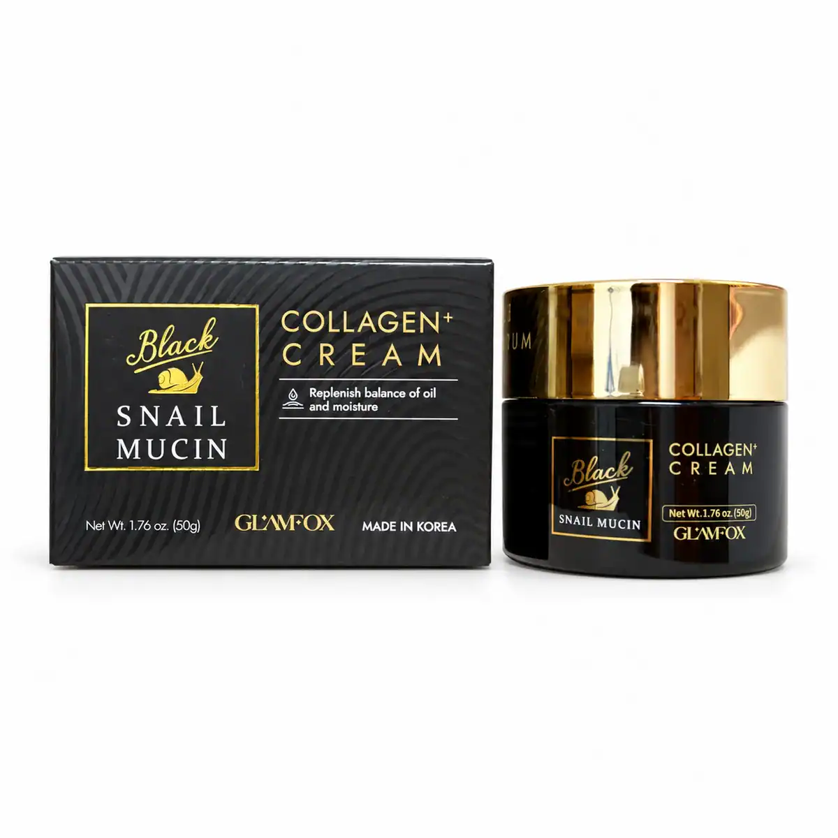 GLAMFOX – Kolagenový krém se šnečím mucinem – Black Snail Mucin Collagen Cream – 50 ml