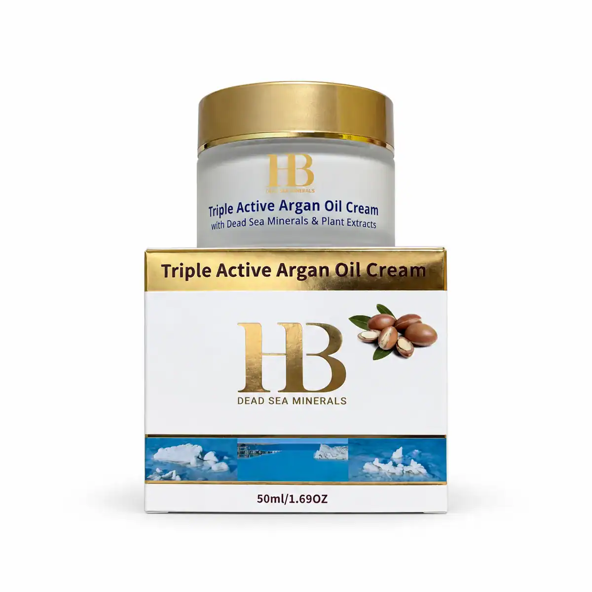 H&B Dead Sea Minerals – Krém s trojitým aktivním arganovým olejem 50 ml