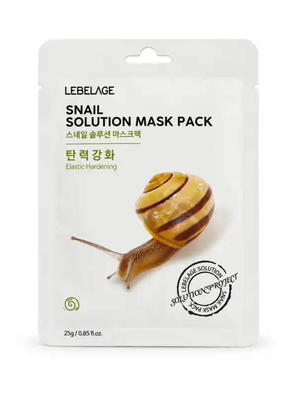 LEBELAGE – Maska se Šnečím Mucinem – Snail Solution Mask 25 g