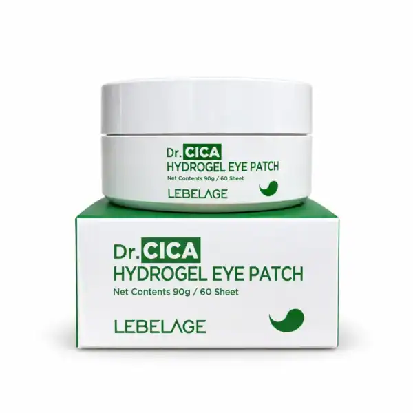LEBELAGE – Oční hydrogelové polštářky na podrážděnou pleť – Dr. Cica Hydrogel Eye Patch 60 ks (90g)