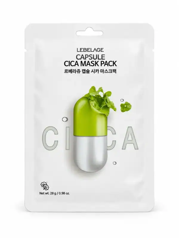 LEBELAGE – Zklidňující maska s cicou – Capsule Cica Mask Pack, 28 g