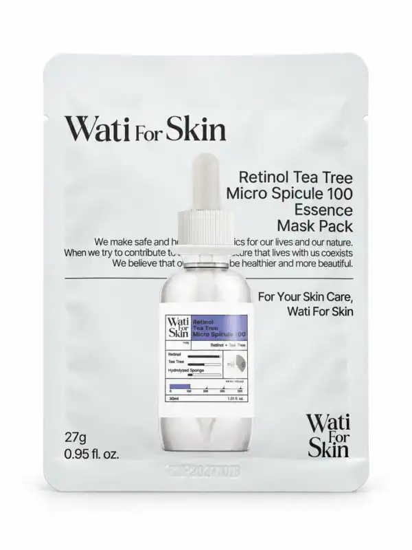 Wati For Skin – Maska s retinolem a tea tree – Retinol Tea Tree Micro Spicule 100 Essence Mask Pack, 27 g